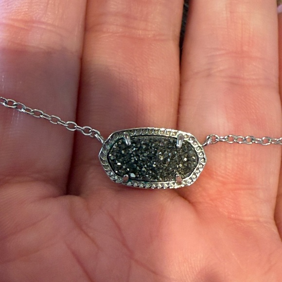 Kendra Scott Silver Druzy Pendant Necklace - Picture 3 of 4